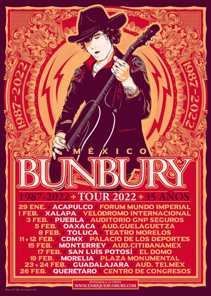 Enrique Bunbury Tour México 2022 Rutas Alternas